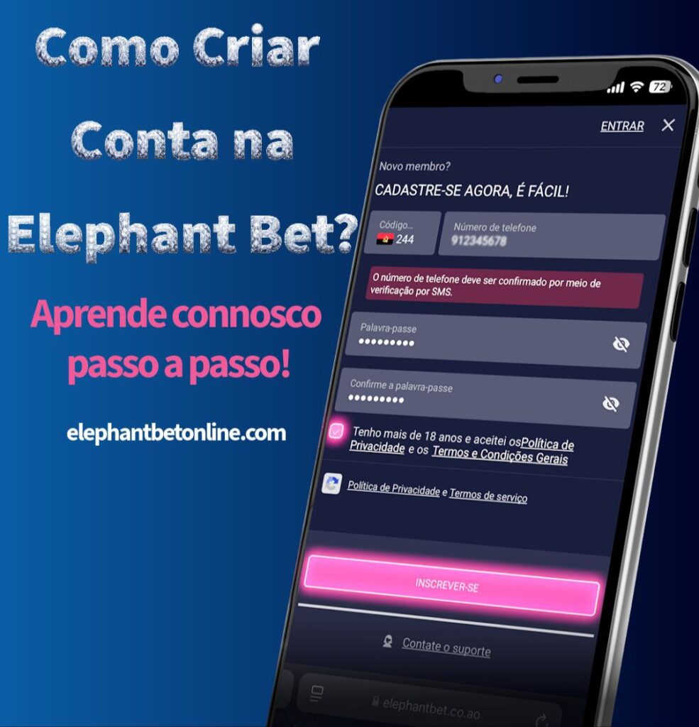 Como criar conta na ElephantBet Angola passo a passo.
