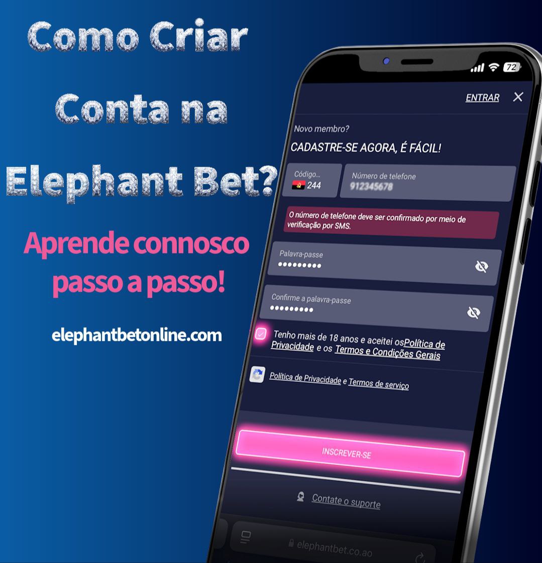 Como criar conta na ElephantBet Angola passo a passo.