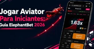 Telemóvel a mostrar o jogo Aviator da ElephantBet com gráfico de multiplicador para iniciantes