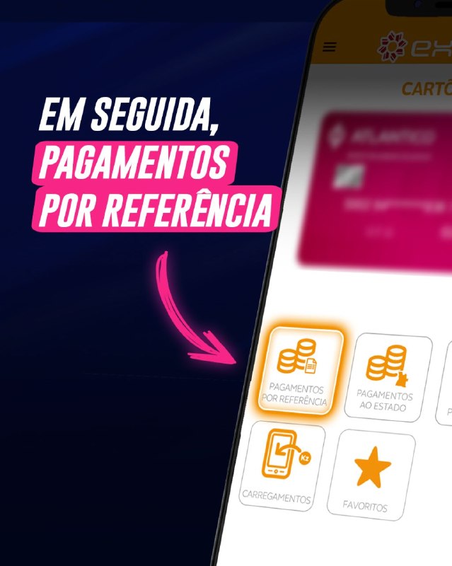 App Multicaixa Express com opção Pagamentos por Referência destacada